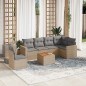 vidaXL Set sofás de jardín 7 piezas y cojines ratán sintético beige vidaXL Set sofás de jardín 7 piezas y cojines ratán sintético beige