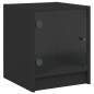 vidaXL Mesita de noche con puerta de vidrio negro 35x37x42 cm vidaXL Mesita de noche con puerta de vidrio negro 35x37x42 cm