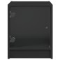 vidaXL Mesita de noche con puerta de vidrio negro 35x37x42 cm vidaXL Mesita de noche con puerta de vidrio negro 35x37x42 cm
