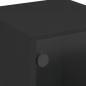 vidaXL Mesita de noche con puerta de vidrio negro 35x37x42 cm vidaXL Mesita de noche con puerta de vidrio negro 35x37x42 cm