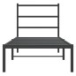 vidaXL Estructura de cama con cabecero metal negro 75x190 cm vidaXL Estructura de cama con cabecero metal negro 75x190 cm
