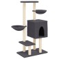 vidaXL Rascador para gatos con postes de sisal gris oscuro 117 cm vidaXL Rascador para gatos con postes de sisal gris oscuro 117 cm
