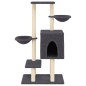 vidaXL Rascador para gatos con postes de sisal gris oscuro 117 cm vidaXL Rascador para gatos con postes de sisal gris oscuro 117 cm