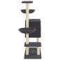 vidaXL Rascador para gatos con postes de sisal gris oscuro 117 cm vidaXL Rascador para gatos con postes de sisal gris oscuro 117 cm