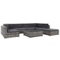 vidaXL Set de muebles de jardín 8 pzas y cojines ratán sintético gris vidaXL Set de muebles de jardín 8 pzas y cojines ratán sintético gris