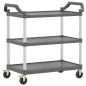 vidaXL Carrito de 3 niveles aluminio gris 99x50x96 cm vidaXL Carrito de 3 niveles aluminio gris 99x50x96 cm