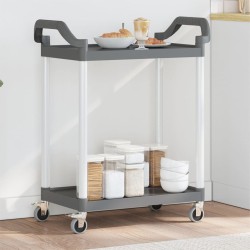 vidaXL Carrito de 2 niveles aluminio gris 81x41x92 cm