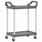 vidaXL Carrito de 2 niveles aluminio gris 81x41x92 cm vidaXL Carrito de 2 niveles aluminio gris 81x41x92 cm