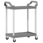 vidaXL Carrito de 2 niveles aluminio gris 81x41x92 cm vidaXL Carrito de 2 niveles aluminio gris 81x41x92 cm