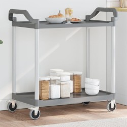 vidaXL Carrito de 2 niveles aluminio gris 99x50x97 cm