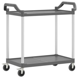 vidaXL Carrito de 2 niveles aluminio gris 99x50x97 cm