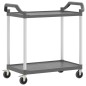 vidaXL Carrito de 2 niveles aluminio gris 99x50x97 cm vidaXL Carrito de 2 niveles aluminio gris 99x50x97 cm