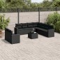 vidaXL Set de sofás de jardín 10 pzas cojines ratán sintético negro vidaXL Set de sofás de jardín 10 pzas cojines ratán sintético negro