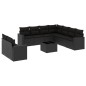 vidaXL Set de sofás de jardín 10 pzas cojines ratán sintético negro vidaXL Set de sofás de jardín 10 pzas cojines ratán sintético negro