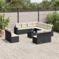 vidaXL Set de sofás de jardín 12 piezas cojines ratán sintético negro vidaXL Set de sofás de jardín 12 piezas cojines ratán sintético negro