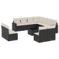 vidaXL Set de sofás de jardín 12 piezas cojines ratán sintético negro vidaXL Set de sofás de jardín 12 piezas cojines ratán sintético negro