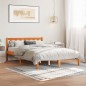 vidaXL Estructura de cama madera maciza pino marrón cera 135x190 cm