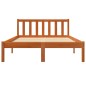 vidaXL Estructura de cama madera maciza pino marrón cera 135x190 cm