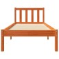 vidaXL Estructura de cama madera maciza de pino marrón cera 90x200 cm