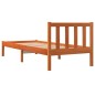 vidaXL Estructura de cama madera maciza de pino marrón cera 90x200 cm