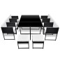 vidaXL Set comedor de jardín 11 piezas y cojines ratán sintético negro