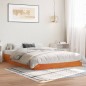 vidaXL Estructura de cama madera maciza pino marrón cera 135x190 cm vidaXL Estructura de cama madera maciza pino marrón cera 135x190 cm