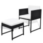 vidaXL Set comedor de jardín 11 piezas y cojines ratán sintético negro