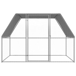vidaXL Gallinero de acero galvanizado plateado y gris 3x2x2 m