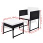 vidaXL Set comedor de jardín 11 piezas y cojines ratán sintético negro
