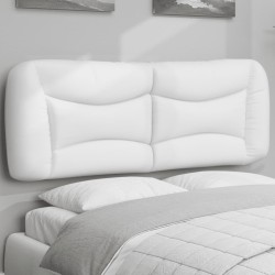 vidaXL Cabecero de cama acolchado cuero sintético blanco 140 cm