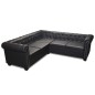 vidaXL Sofá Chesterfield de esquina 5 plazas de cuero artificial negro vidaXL Sofá Chesterfield de esquina 5 plazas de cuero artificial negro