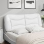 vidaXL Cabecero de cama acolchado cuero sintético blanco 140 cm vidaXL Cabecero de cama acolchado cuero sintético blanco 140 cm
