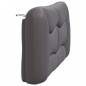 vidaXL Cabecero de cama acolchado cuero sintético gris 140 cm vidaXL Cabecero de cama acolchado cuero sintético gris 140 cm