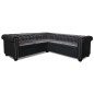 vidaXL Sofá Chesterfield de esquina 5 plazas de cuero artificial negro vidaXL Sofá Chesterfield de esquina 5 plazas de cuero artificial negro