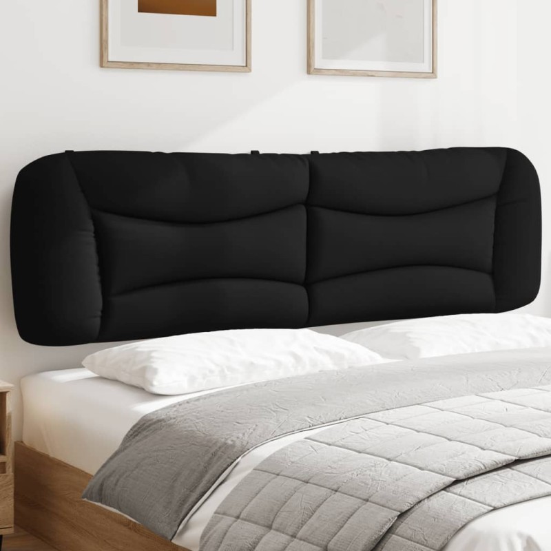 vidaXL Cabecero de cama acolchado tela negro 180 cm