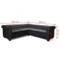 vidaXL Sofá Chesterfield de esquina 5 plazas de cuero artificial negro vidaXL Sofá Chesterfield de esquina 5 plazas de cuero artificial negro