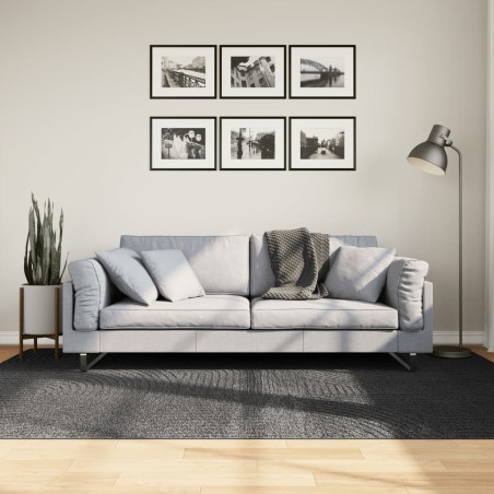 vidaXL Alfombra pelo corto look escandinavo IZA antracita 160x230 cm