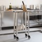 vidaXL Mesa de trabajo de cocina con ruedas acero inox 55x30x85 cm vidaXL Mesa de trabajo de cocina con ruedas acero inox 55x30x85 cm