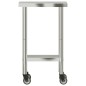 vidaXL Mesa de trabajo de cocina con ruedas acero inox 55x30x85 cm vidaXL Mesa de trabajo de cocina con ruedas acero inox 55x30x85 cm