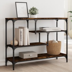 vidaXL Mesa consola madera de ingeniería roble ahumado 100x30x75 cm