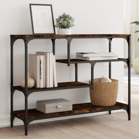 vidaXL Mesa consola madera de ingeniería roble ahumado 100x30x75 cm