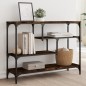 vidaXL Mesa consola madera de ingeniería roble ahumado 100x30x75 cm