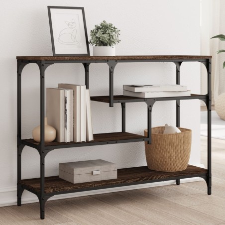 vidaXL Mesa consola madera de ingeniería marrón roble 100x30x75 cm