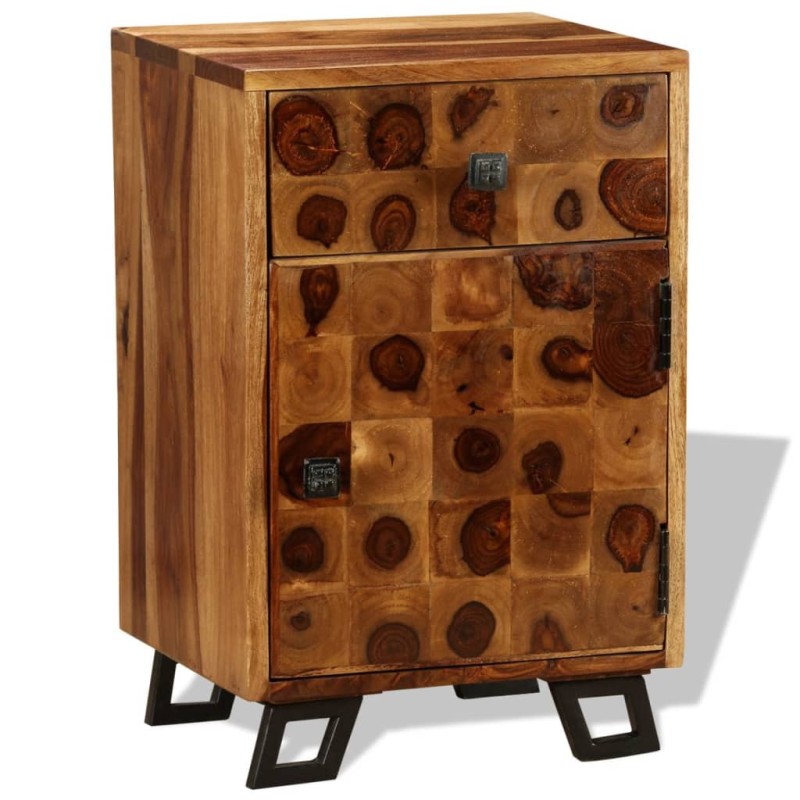 vidaXL Mesita de noche de madera maciza sheesham 37x30x54 cm vidaXL Mesita de noche de madera maciza sheesham 37x30x54 cm