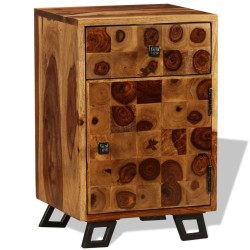 vidaXL Mesita de noche de madera maciza sheesham 37x30x54 cm