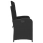 vidaXL Sillón reclinable de jardín con cojines ratán sintético negro vidaXL Sillón reclinable de jardín con cojines ratán sintético negro