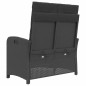 vidaXL Sillón reclinable de jardín con cojines ratán sintético negro vidaXL Sillón reclinable de jardín con cojines ratán sintético negro