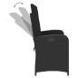 vidaXL Sillón reclinable de jardín con cojines ratán sintético negro vidaXL Sillón reclinable de jardín con cojines ratán sintético negro