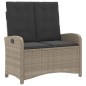vidaXL Sillón reclinable de jardín con cojines ratán sintético gris vidaXL Sillón reclinable de jardín con cojines ratán sintético gris
