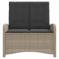 vidaXL Sillón reclinable de jardín con cojines ratán sintético gris vidaXL Sillón reclinable de jardín con cojines ratán sintético gris